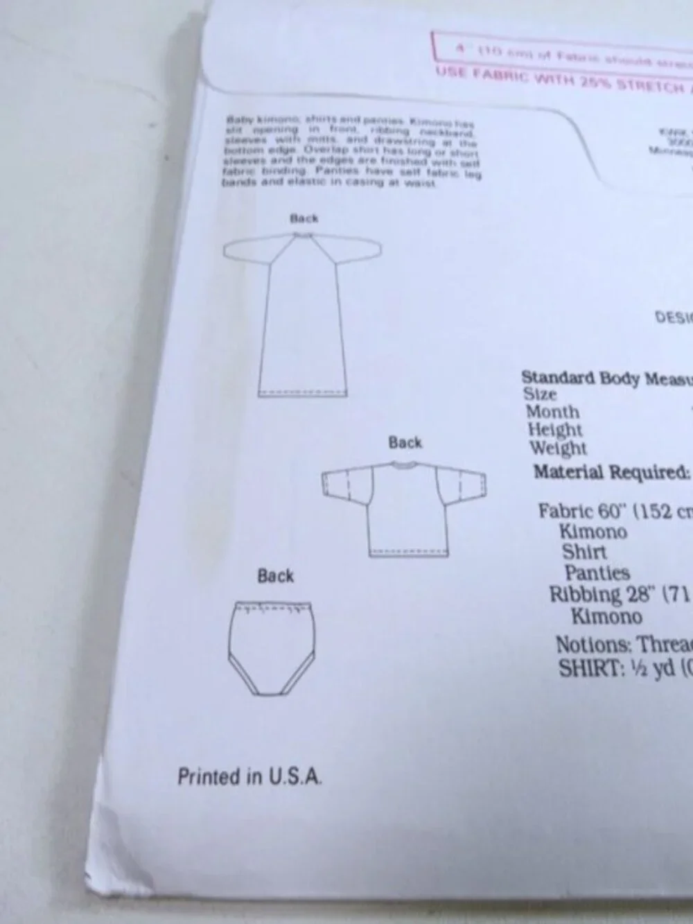 Kwik Sew 2027 Clothing Sewing Pattern NEW UNCUT XS-XL shirt, panties, swaddle